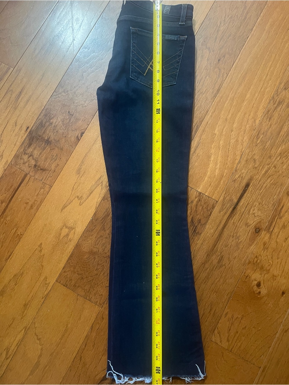 Frankie B. Black Flare Jeans with Raw Hem